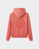 Acid Wash Applique Zip Up Hoodie