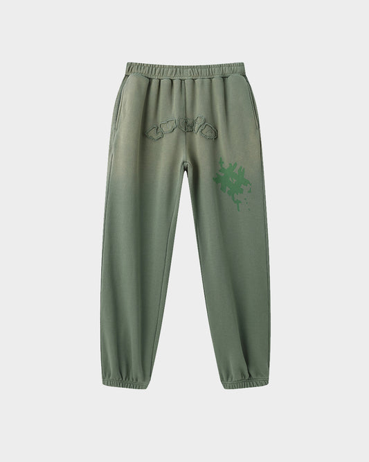 Acid Wash Applique Wideleg Sweatpants
