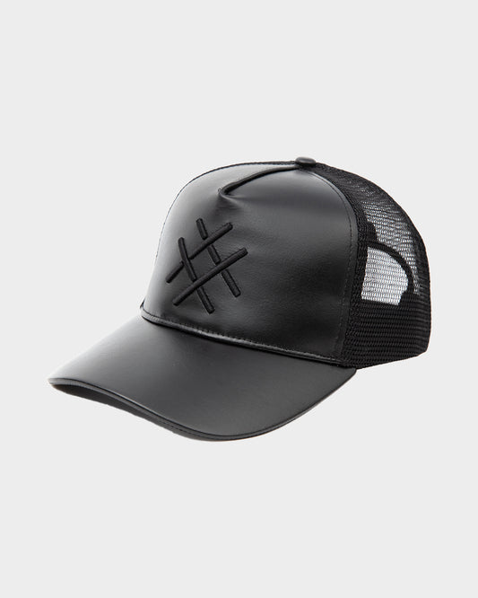 Vegan Leather Logo Trucker Cap