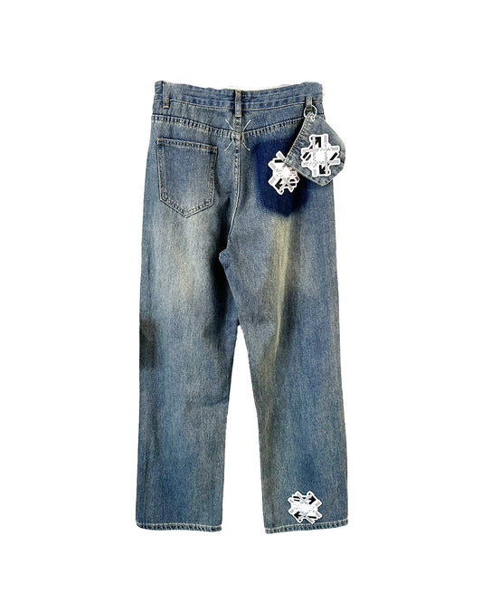 Slash Pockets Baggy Denim